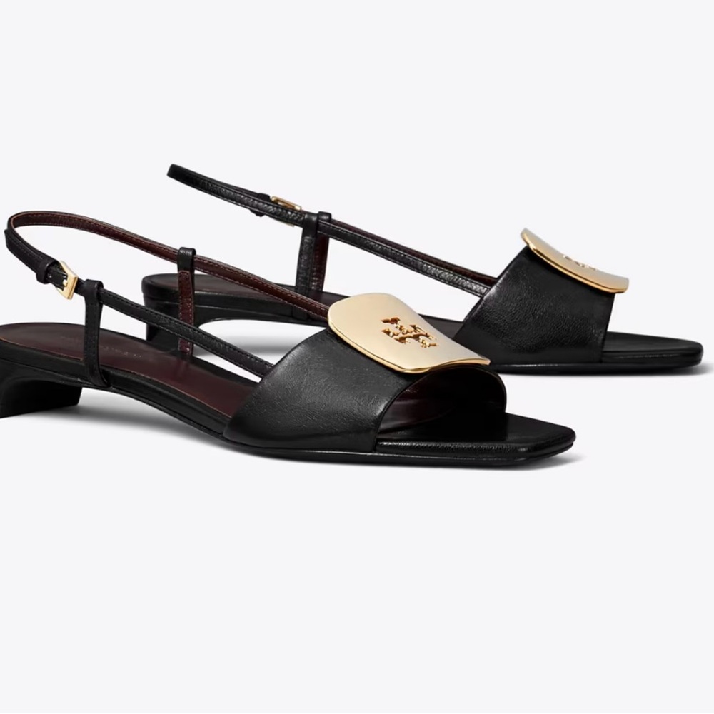 Tory Burch Georgia Slingback Sandals 25mm - Perfect Black - Size 5